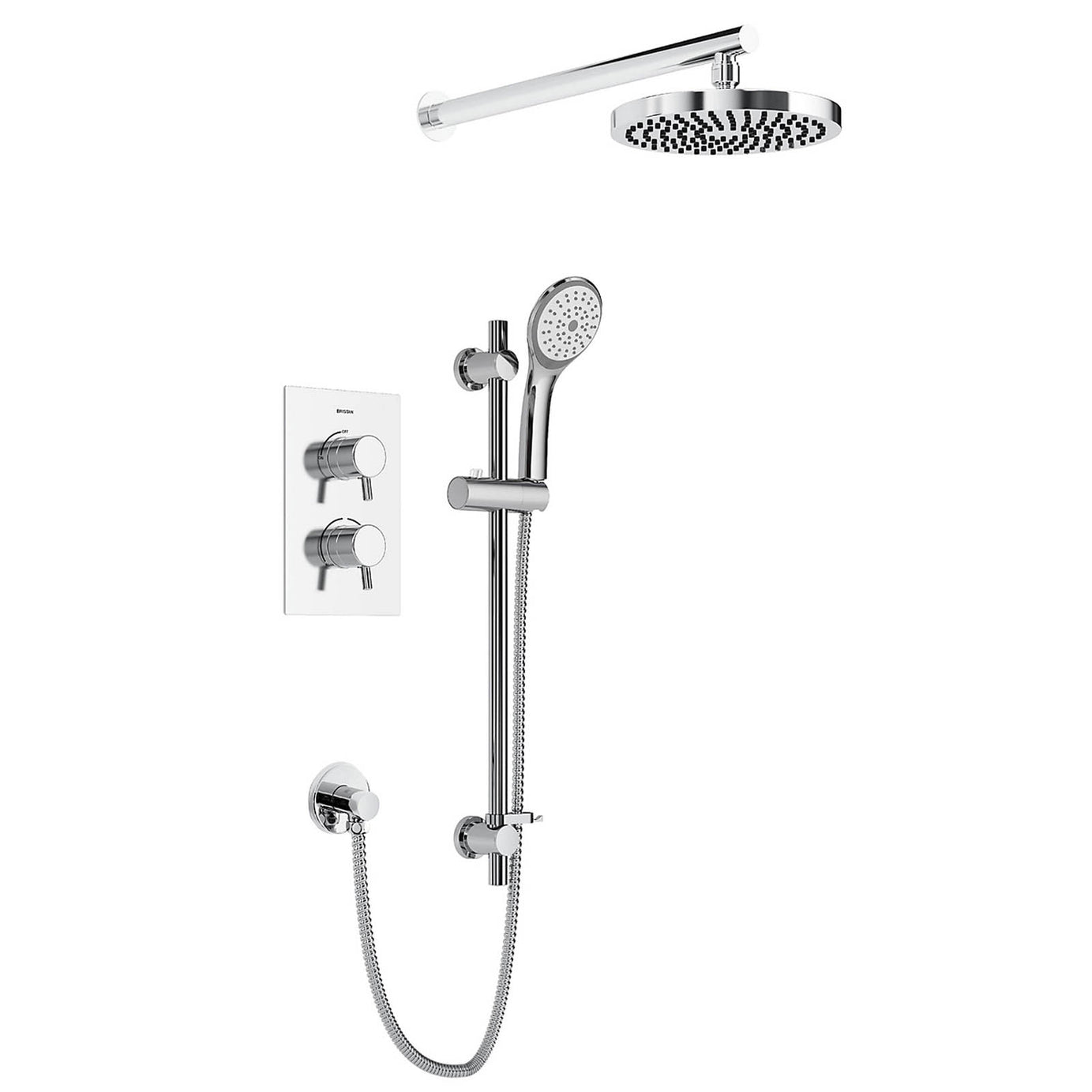 Bristan Divine Thermostatic Mixer Shower 2 Head Chrome Concealed - Image 1