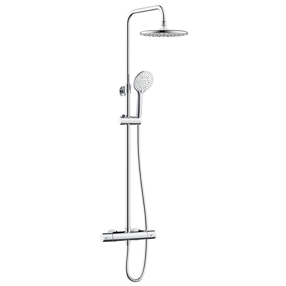 Bristan Mixer Shower Thermostatic Multi Head Round Gloss Chrome Effect Rear Fed - Image 1