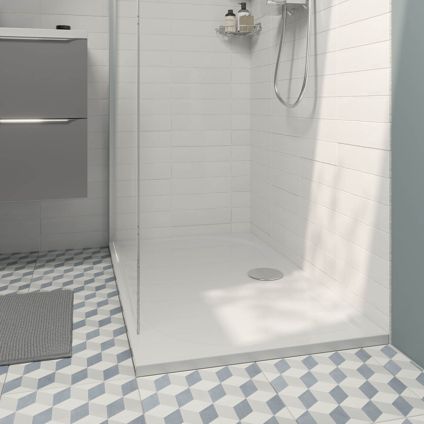 GoodHome Limski White Rectangular Centre drain Shower tray (L)1600mm (W)700mm (H) 27mm - Image 2