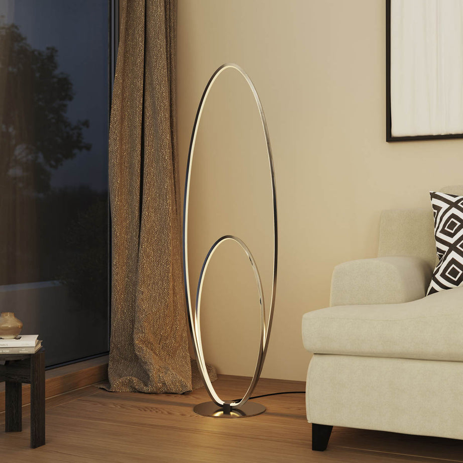 GoodHome Pegmati Silver effect LED Floor lamp - Image 1