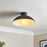 Ceiling Light LED Lamp Dome Shade Steel Matt Black Dimmable Contemporary - Image 1