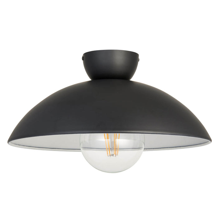 Ceiling Light LED Lamp Dome Shade Steel Matt Black Dimmable Contemporary - Image 2