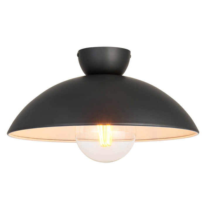 Ceiling Light LED Lamp Dome Shade Steel Matt Black Dimmable Contemporary - Image 3