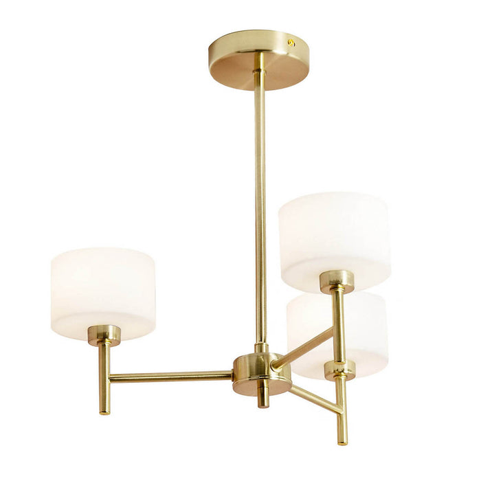 Ceiling Light LED 3 Lamp Metal Satin Gold Antique Brass Effect Contemporary - Image 2