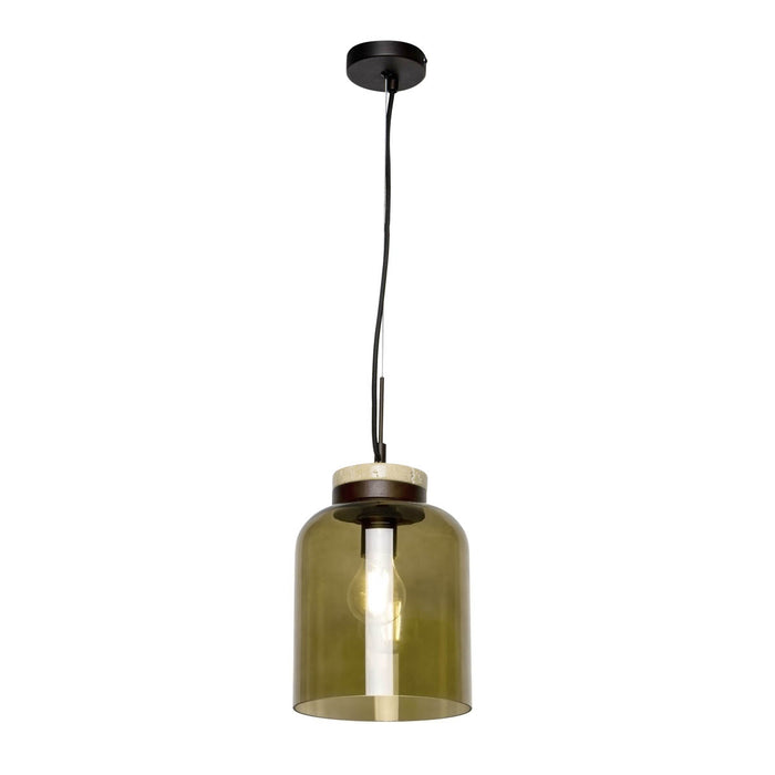 LED Pendant Ceiling Light Matt Antique Bronze Glass Shade Kitchen Dining Dia20cm - Image 2