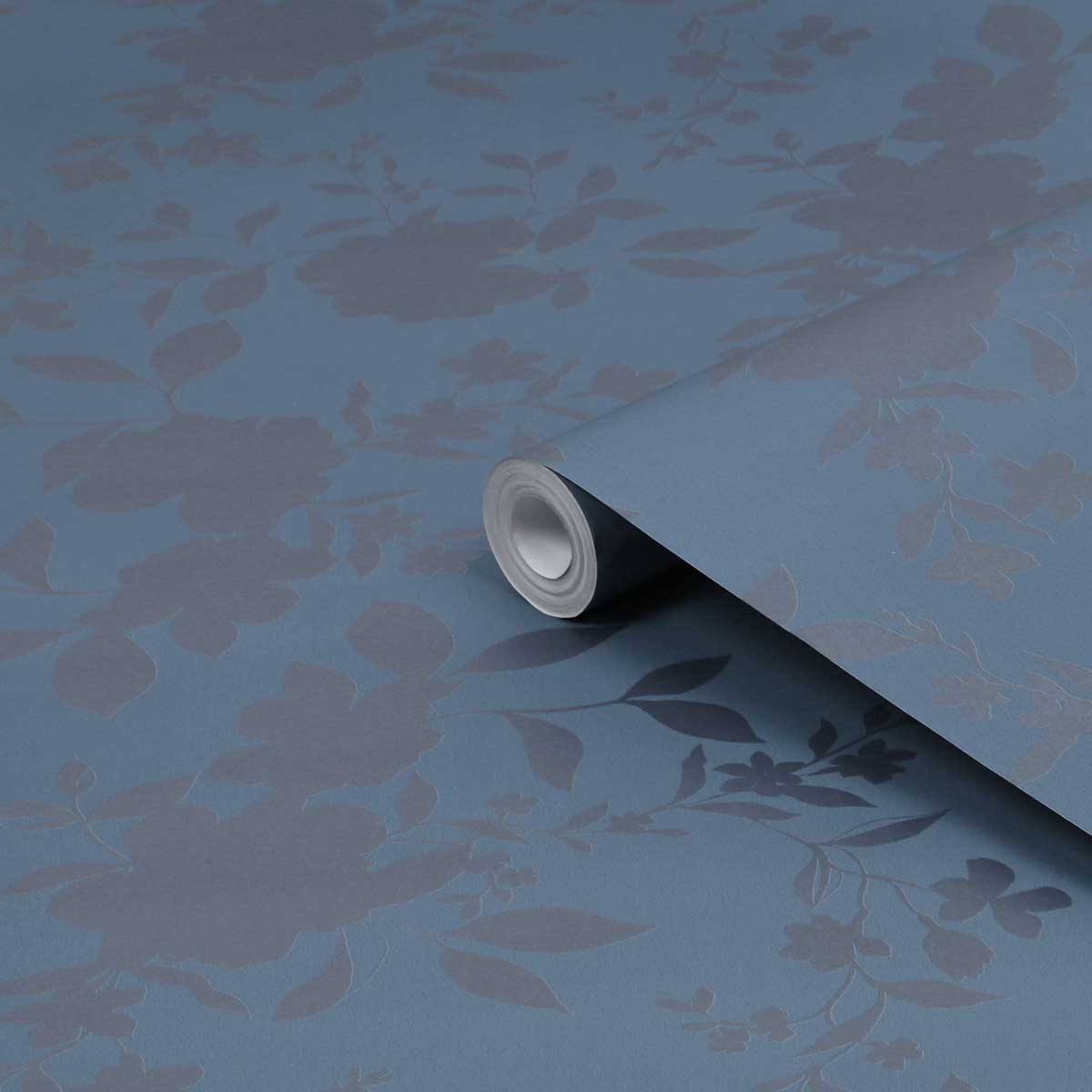 Laura Ashley Wallpaper Midnight Blue Floral Bold Smooth Patterned Modern - Image 3
