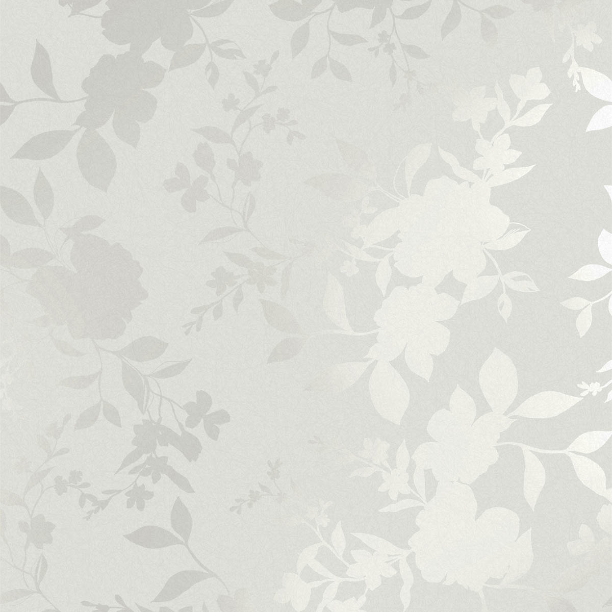 Wallpaper Floral Silver Smooth Westborne Print Flowers Leaves Spongeable - Image 1