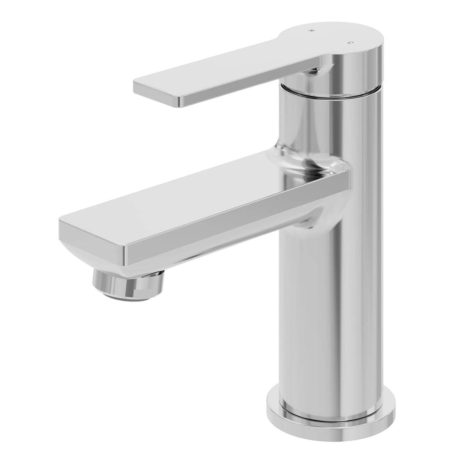 Bathroom Basin Tap Mini Mixer Gloss Chrome Single Lever Clicker Waste Modern - Image 1