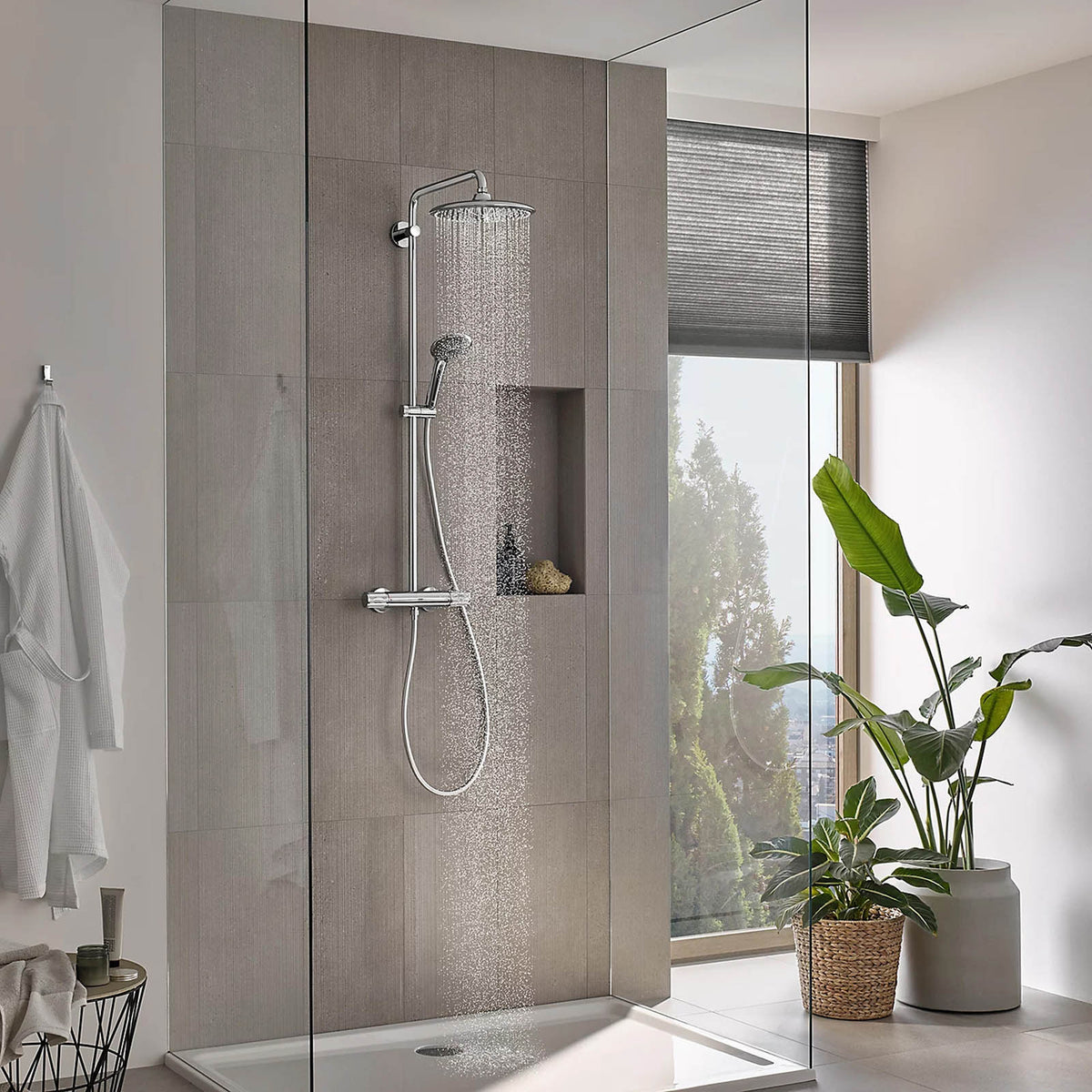 Grohe Vitalio Joy 260 Thermostatic Mixer Shower 2 Head Chrome Bar - Image 6