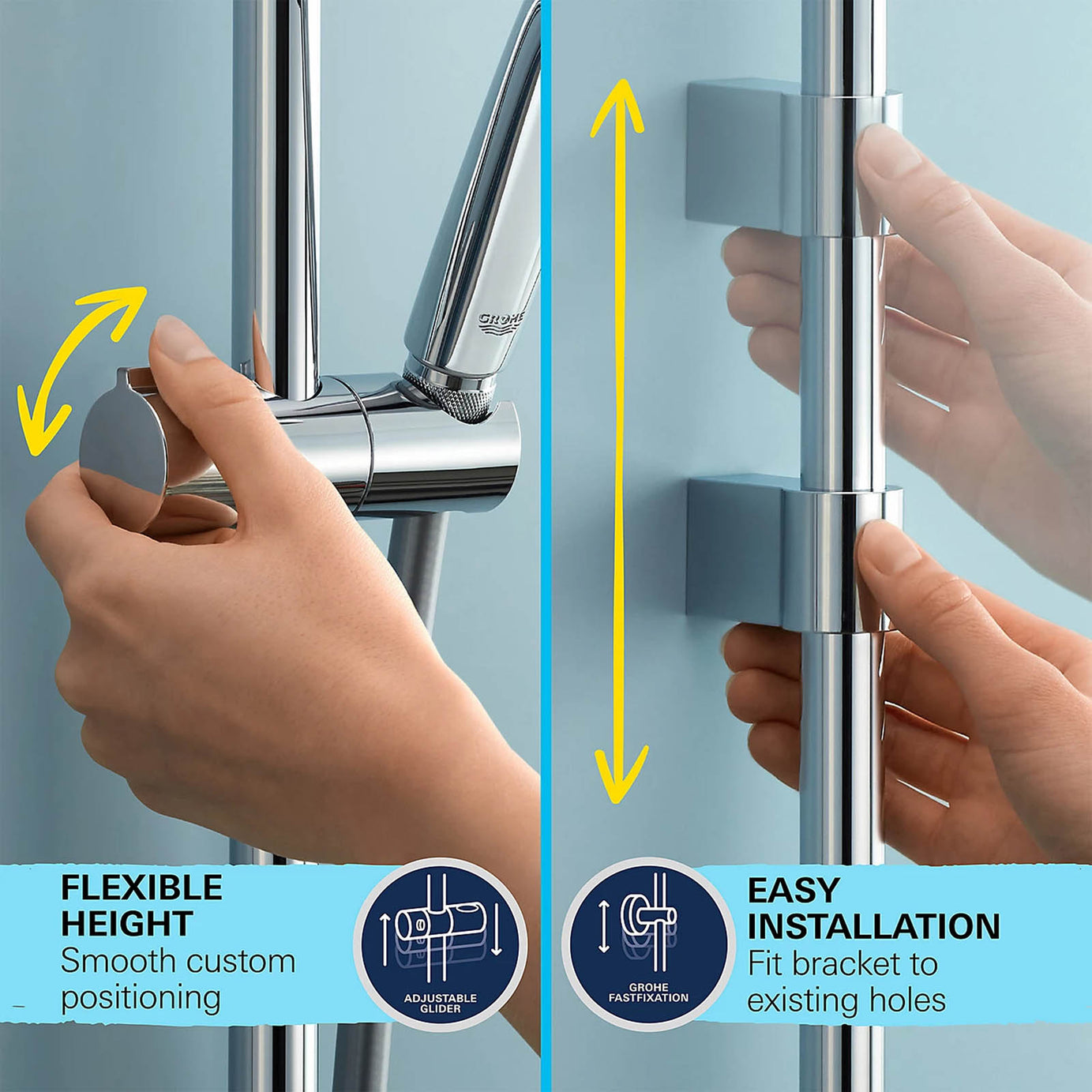 Grohe Vitalio Joy 260 Thermostatic Mixer Shower 2 Head Chrome - Image 10