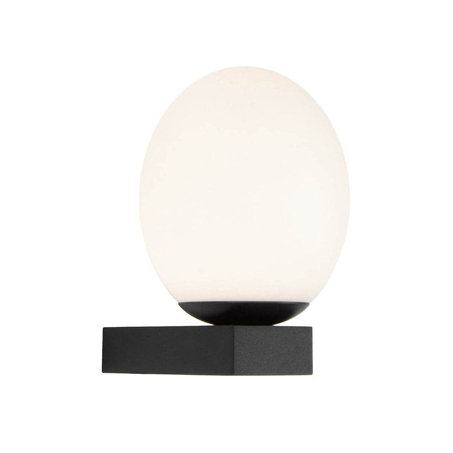 Bathroom LED Wall Light Matt Black Cool White Oval Shade Modern Integrated Bulb - Image 1