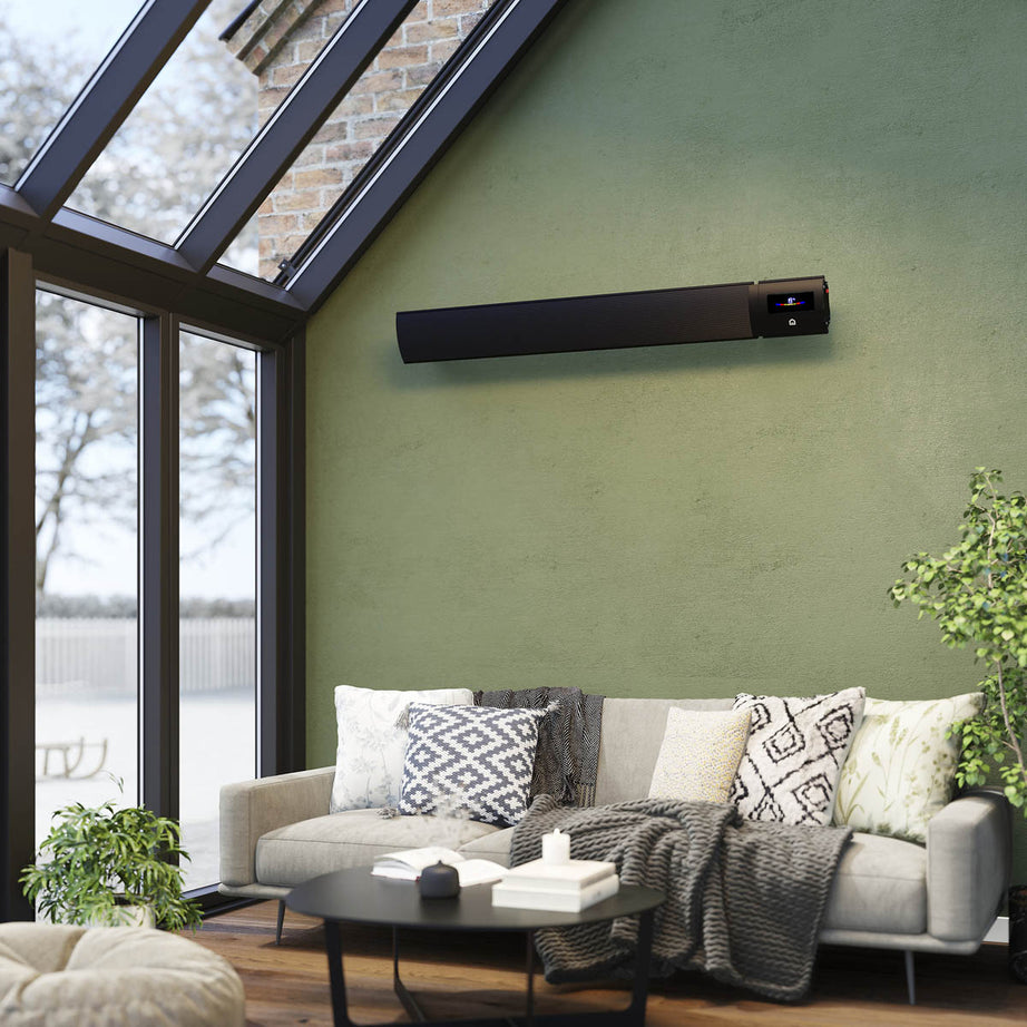 Infared Heater Wall Mounted Black Radiant Timer Remote Control Adjustable Angle - Image 2