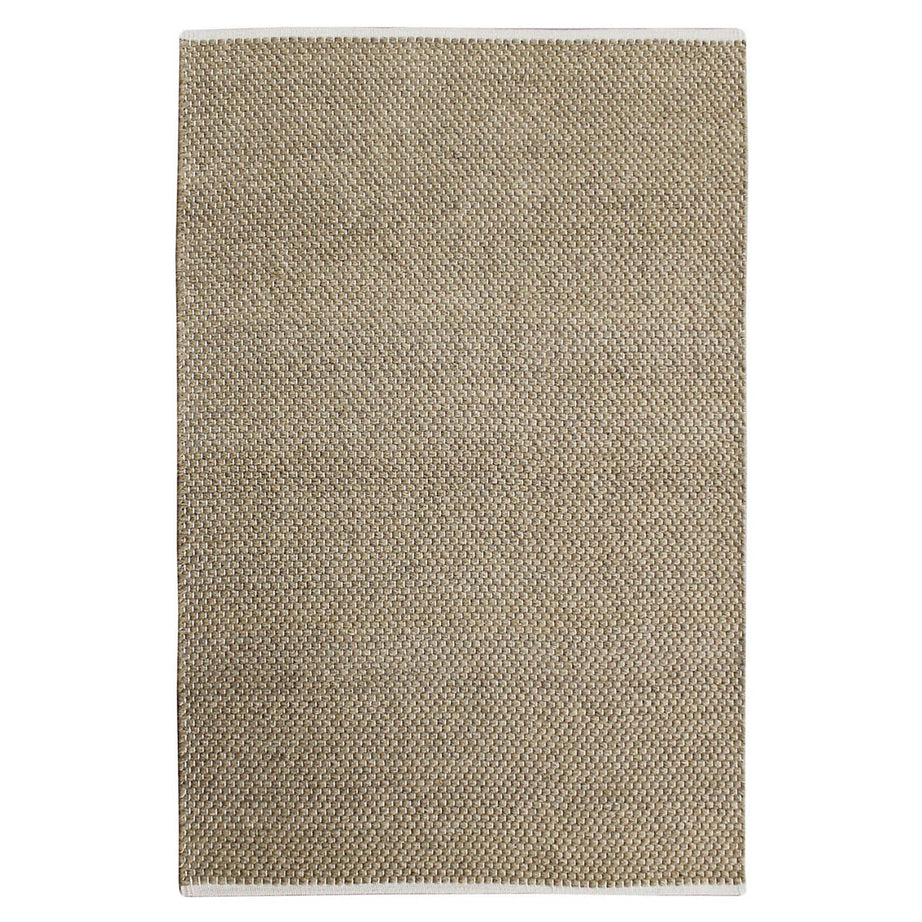 Floor Rug Medium Beige Tonal Woven Effect Flat Weave Rectangular Indoor - Image 1