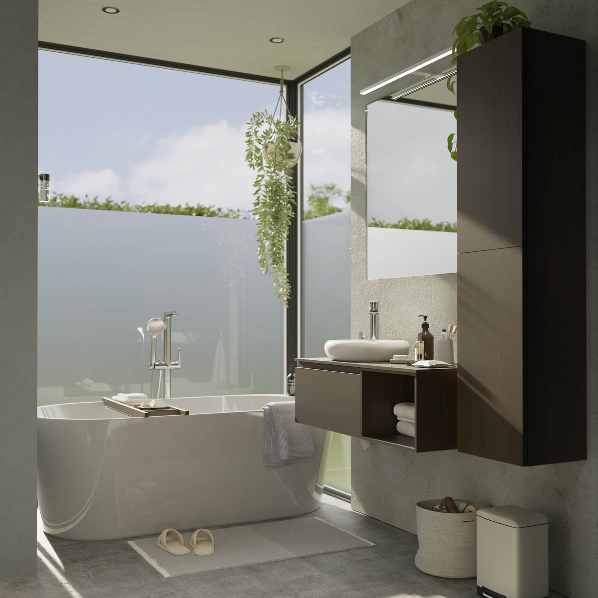 Bathroom Mixer Shower Multi Head Thermostatic Chrome Effect Round Modern - Image 10