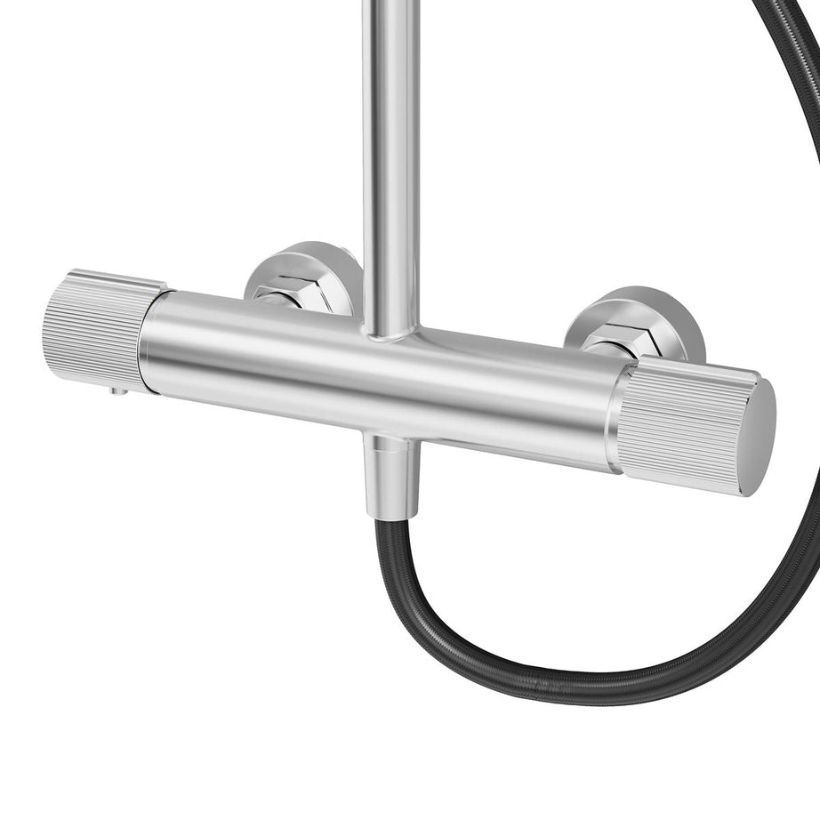 Bathroom Mixer Shower Multi Head Thermostatic Chrome Effect Round Modern - Image 6