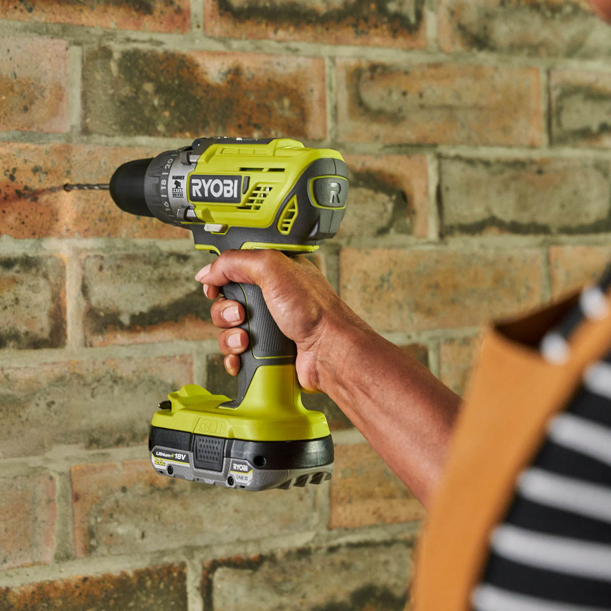 Ryobi Combi Drill Jigsaw Set Cordless 18V 2x2Ah Li-ion RCK182K-220S Compact - Image 3
