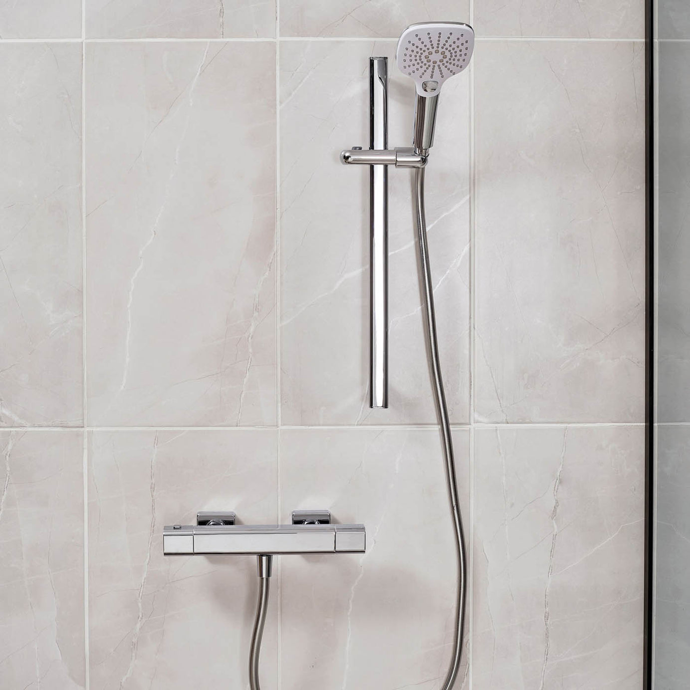 Triton Thermostatic Mixer Shower Velino Chrome Wall-mounted  & 1.5m hose length - Image 2