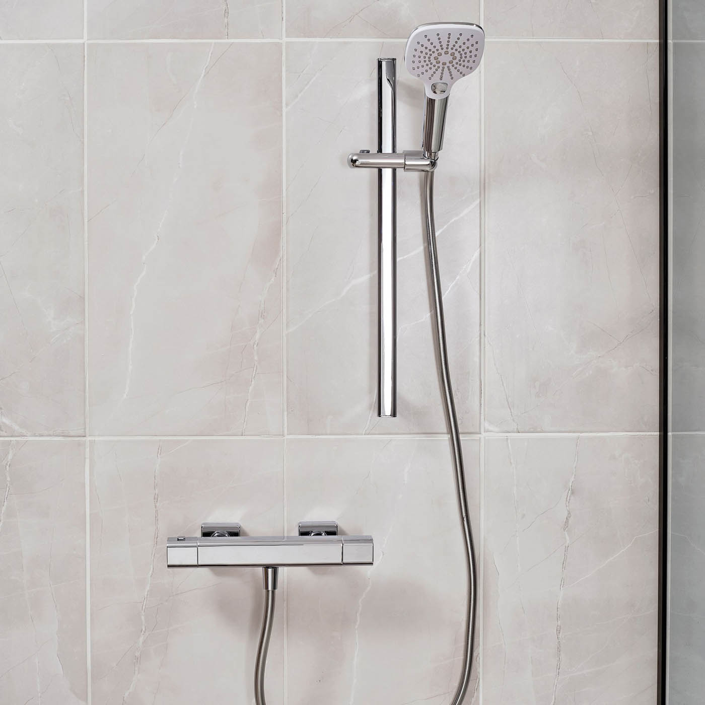 Triton Thermostatic Mixer Shower Velino Chrome Wall-mounted  & 1.5m hose length - Image 2