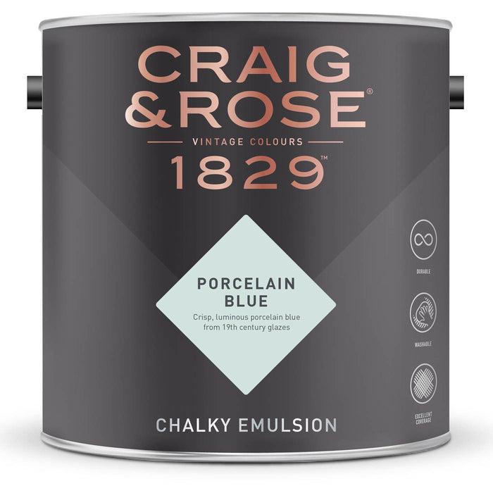 Chalky Emulsion Paint Porcelain Blue 1829 Water Based Indoor Wall Furniture 2.5L - Image 3