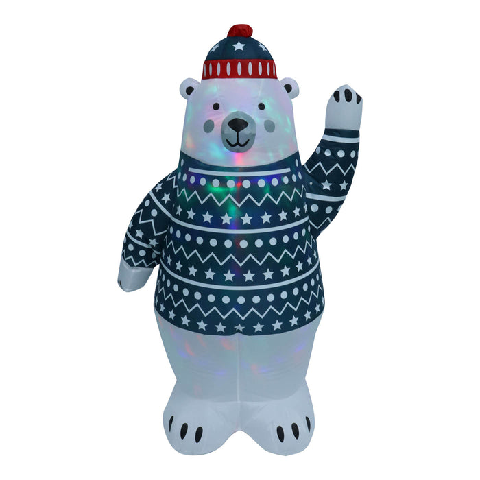 Christmas LED Inflatable Polar Bear Indoor Outdoor Disco Lights Timer (H)1.22m - Image 3