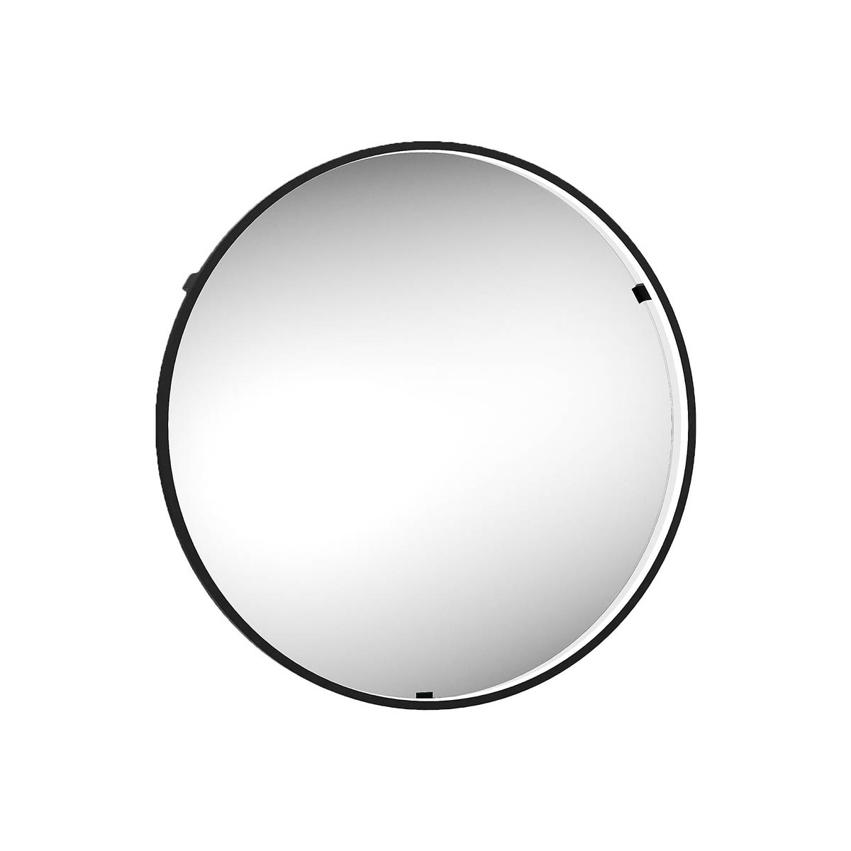 Sensio Illuminated Bathroom Mirror Matt Black Round LED Light Infra Red Sensor - Image 1