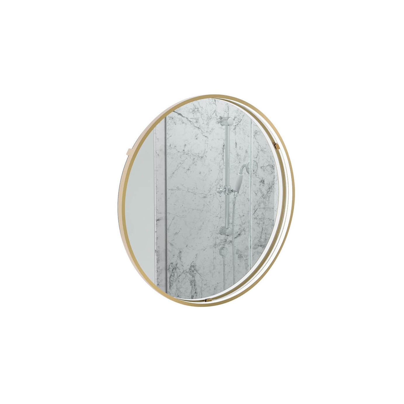 Sensio Aspect Brass effect Circular Wall-mounted Bathroom Illuminated Modern Illuminated mirror (H)60cm (W)60cm - Image 1