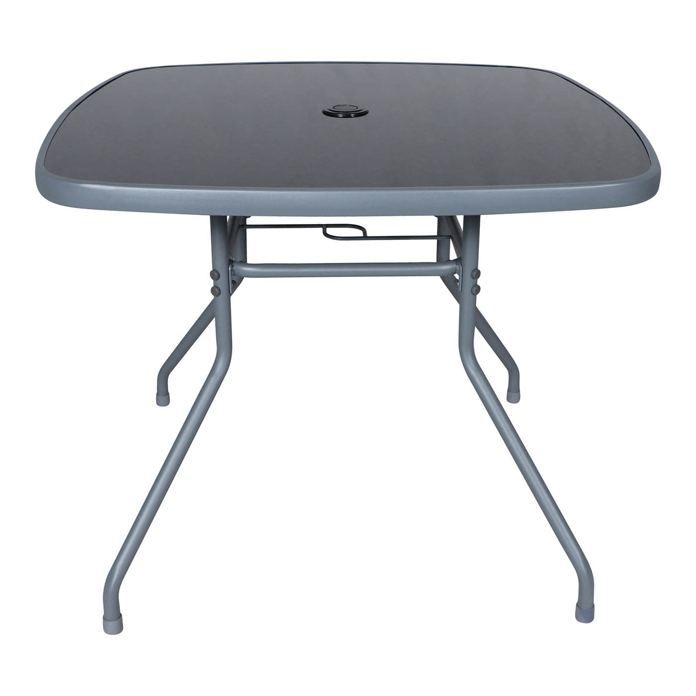 Garden Furniture 4 Seater Dining Set With Table Parasol Metal Outdoor Patio - Image 4