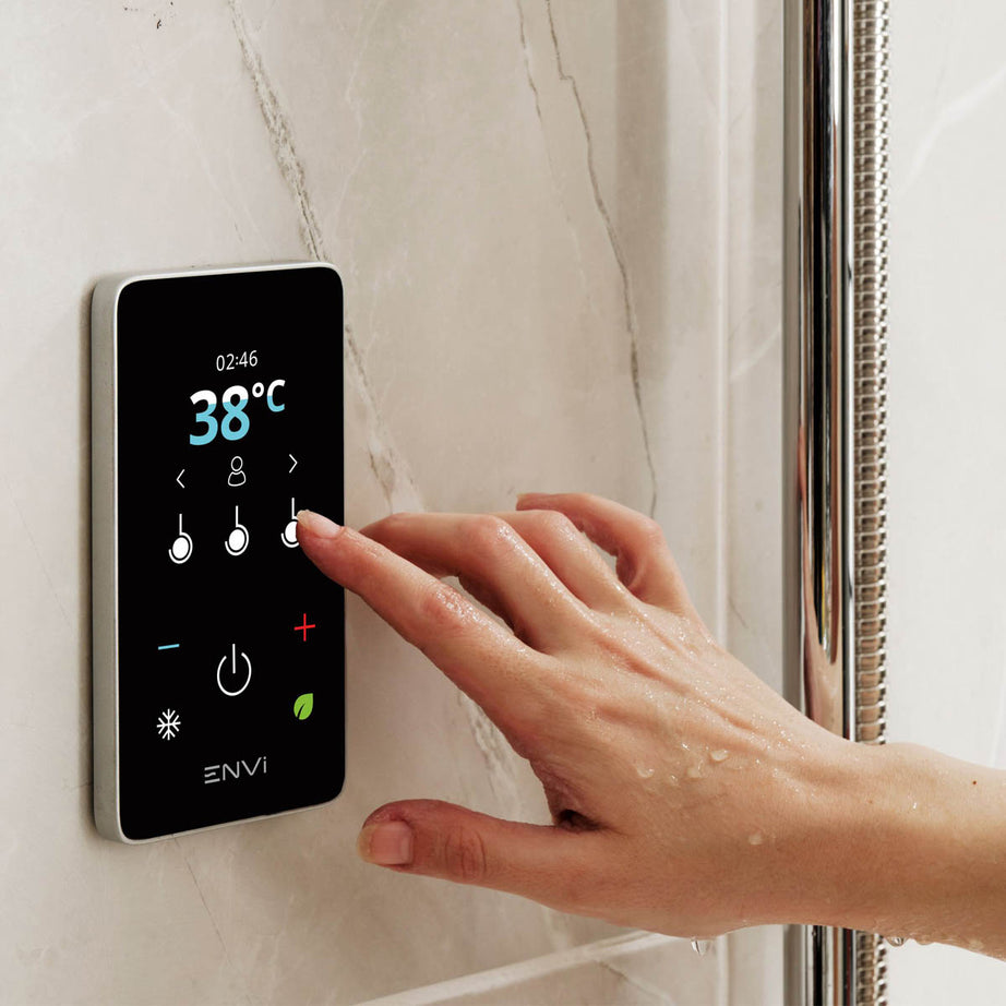 Triton Gloss Silver effect Thermostatic Electric Shower, 9kW - Image 6