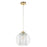 Ceiling Light Gold Clear Glass Shade Dimmable Pendant E27 Adjustable Indoor 15W - Image 1