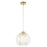 Ceiling Light Gold Clear Glass Shade Dimmable Pendant E27 Adjustable Indoor 15W - Image 3