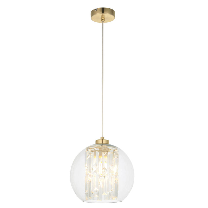 Ceiling Light Gold Clear Glass Shade Dimmable Pendant E27 Adjustable Indoor 15W - Image 3