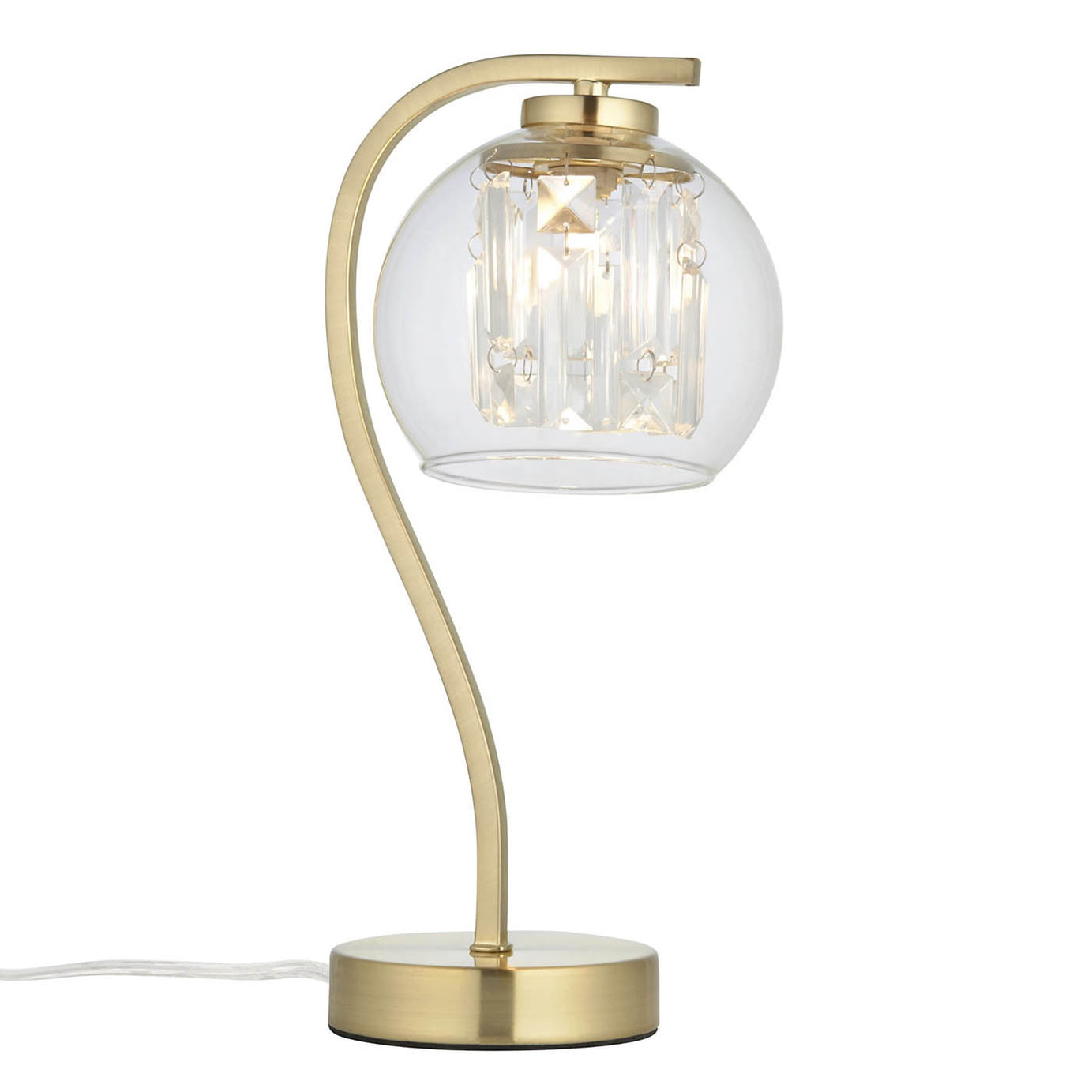 Table Lamp Dimmable Touch Control Gold Globe Glass Shade Metal Living Room 36cm - Image 1