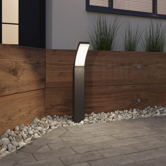 Outdoor Post Light 1 Lamp Integrated LED Warm White Aluminium Dark Grey (H)600mm - Image 1