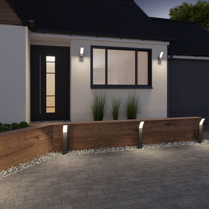 Outdoor Post Light 1 Lamp Integrated LED Warm White Aluminium Dark Grey (H)600mm - Image 2