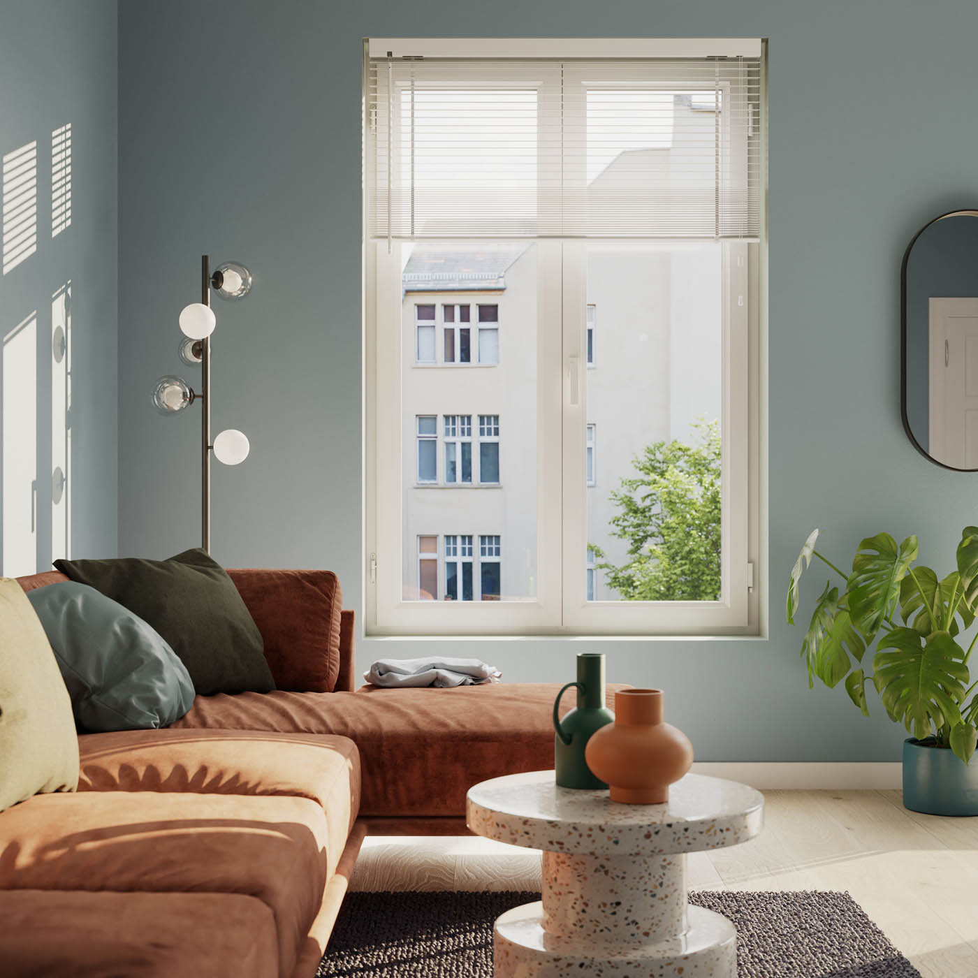 Venetian Blind White Adjustable Moisture Resistant Modern (W)180cm (L)180cm - Image 2