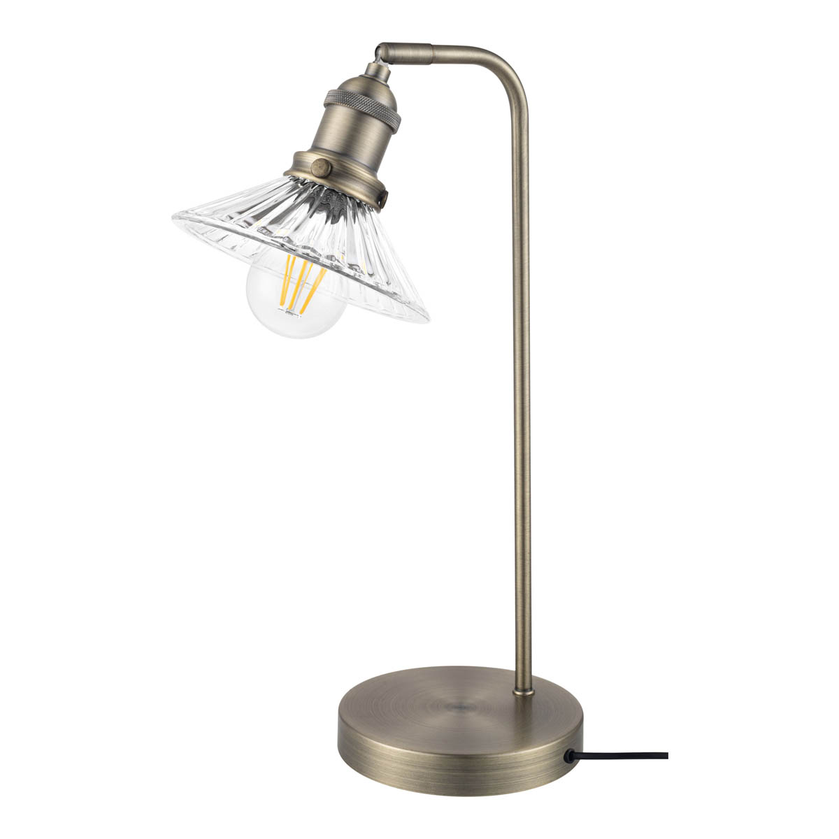 GoodHome Table lamp Northwich Brushed Satin Pewter effect - Image 1