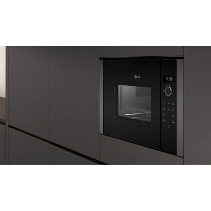 Microwave Oven Built In HLAWD23G0B Integrated Graphite Grey LED Display 800W 20L - Image 1