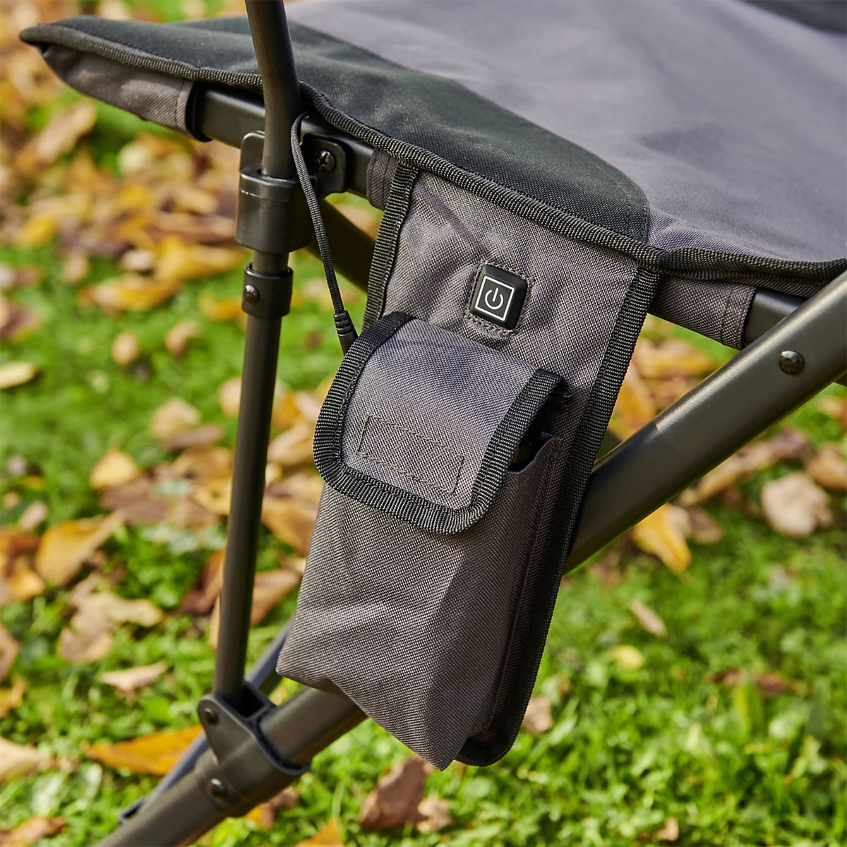 Vatani Grey Foldable Camping Chair Heated Outdoor Garden Fishing Chair - Image 8