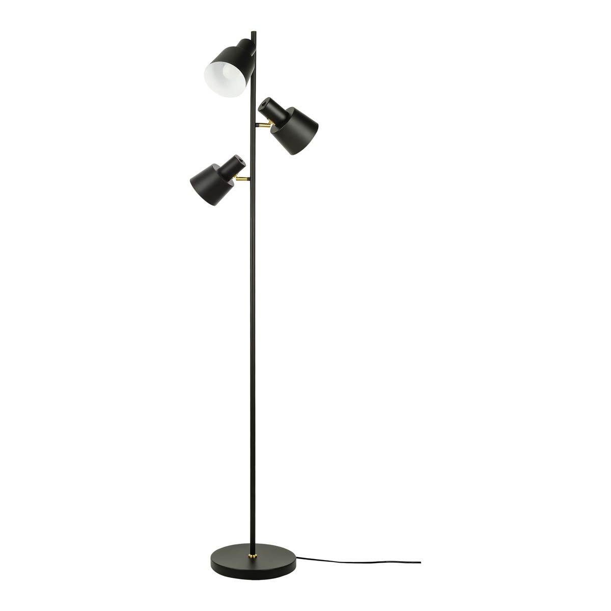 Floor Lamp 3 Way Matt Black Metal E14 Freestanding Living Room Bedroom Indoor - Image 3