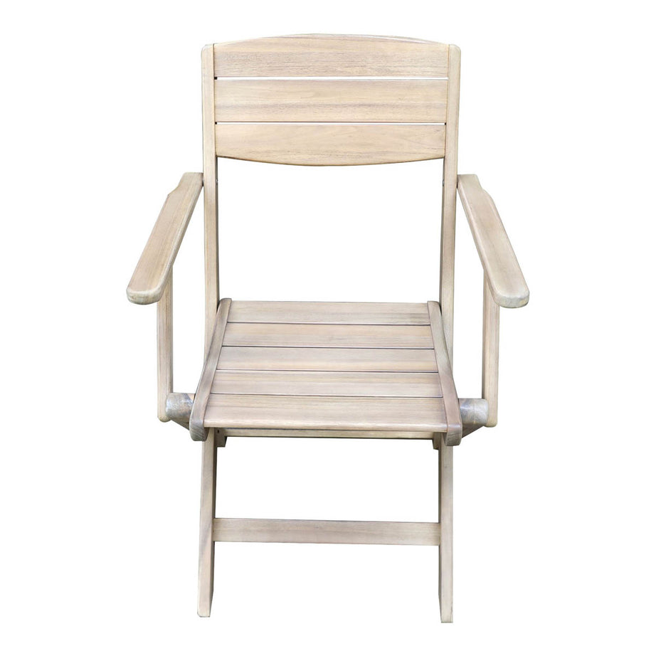 Garden Armchair Natural Wooden Foldable Outdoor Patio Furniture Pack of 2 - Image 4