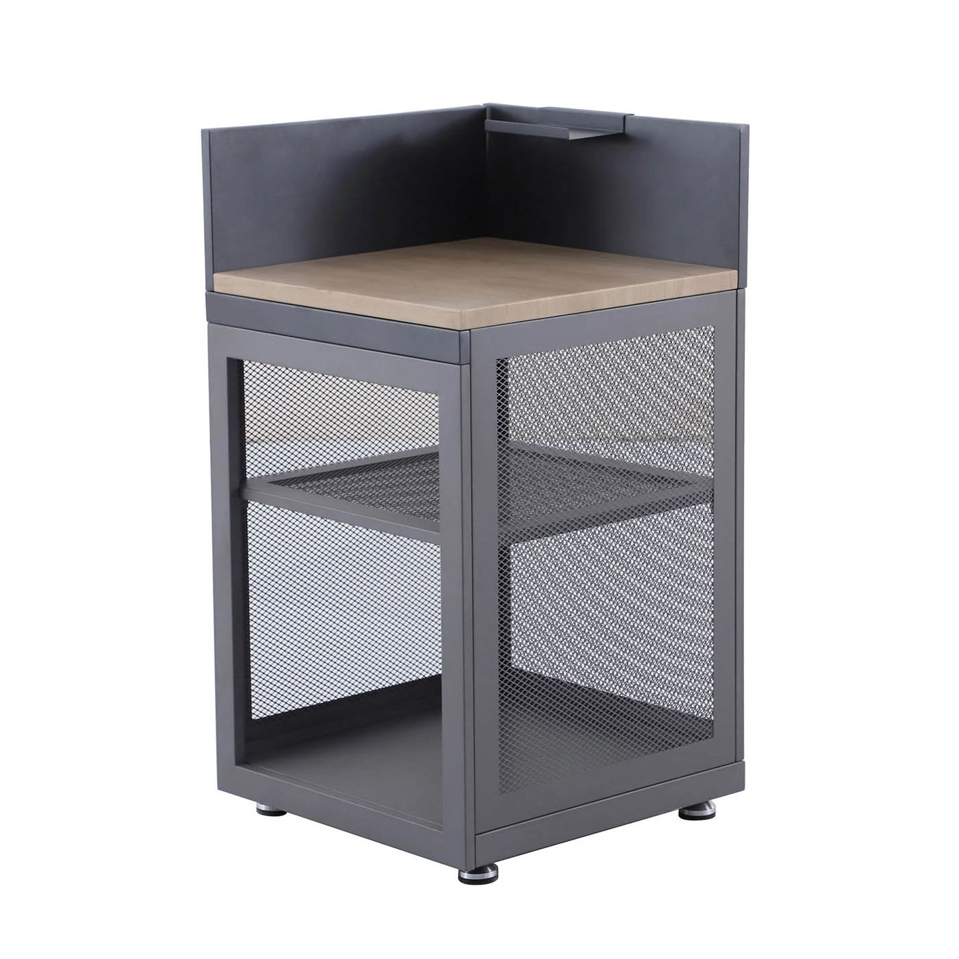 Kitchen Cabinet Unit Powder Coated Grey Corner Steel Wood Effect Outdoor - Image 2