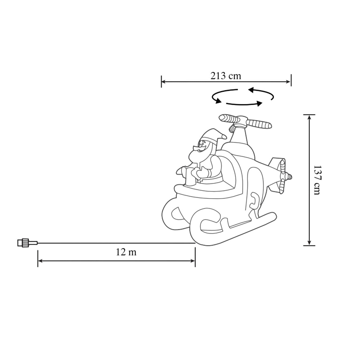 (H)1.37m LED Christmas Santa Inflatable - Image 3