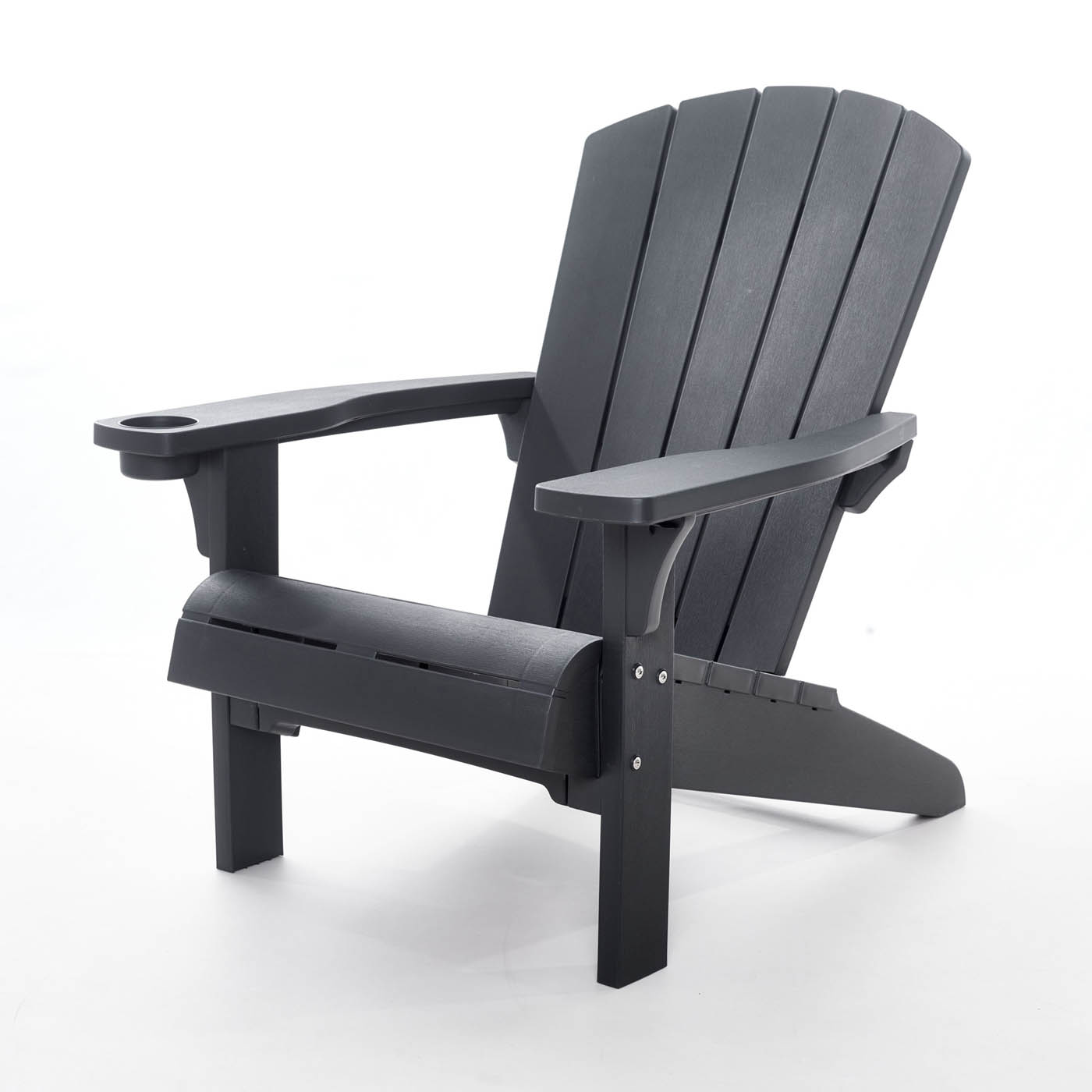 Keter Deck Chair Alpine Adirondack Grey Resin Wood Effect Lightweight Outdoor - Image 1