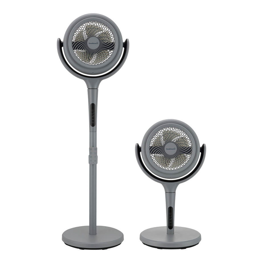 Pedestal Fan Adjustable Height Grey Oscillating Tilt Timer Powerful Cooler 8" - Image 10
