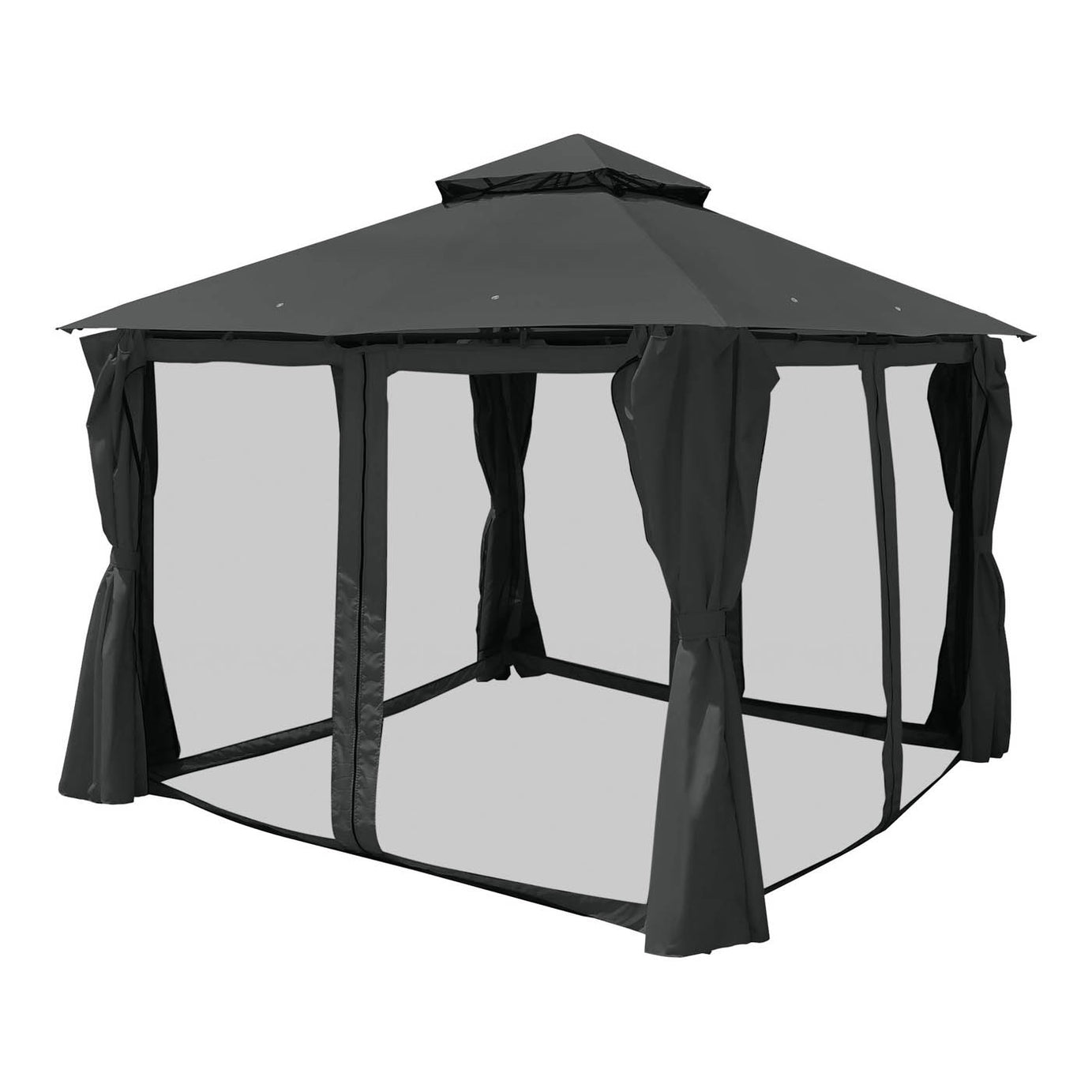 GoodHome Square Gazebo Tent Thar Grey (H) 2.8m (W) 3m - Image 4