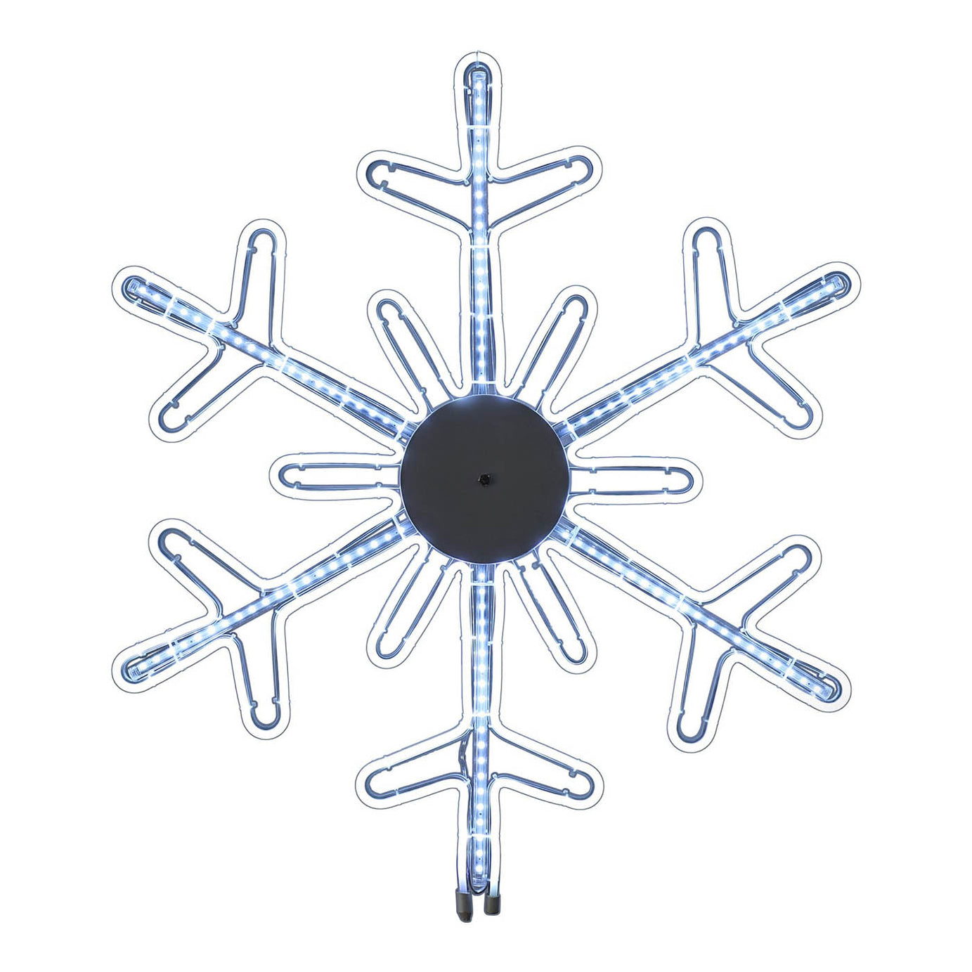Christmas Snowflake Silhouette LED Pre-Lit Ice White Indoor Timer (H) 730mm - Image 2