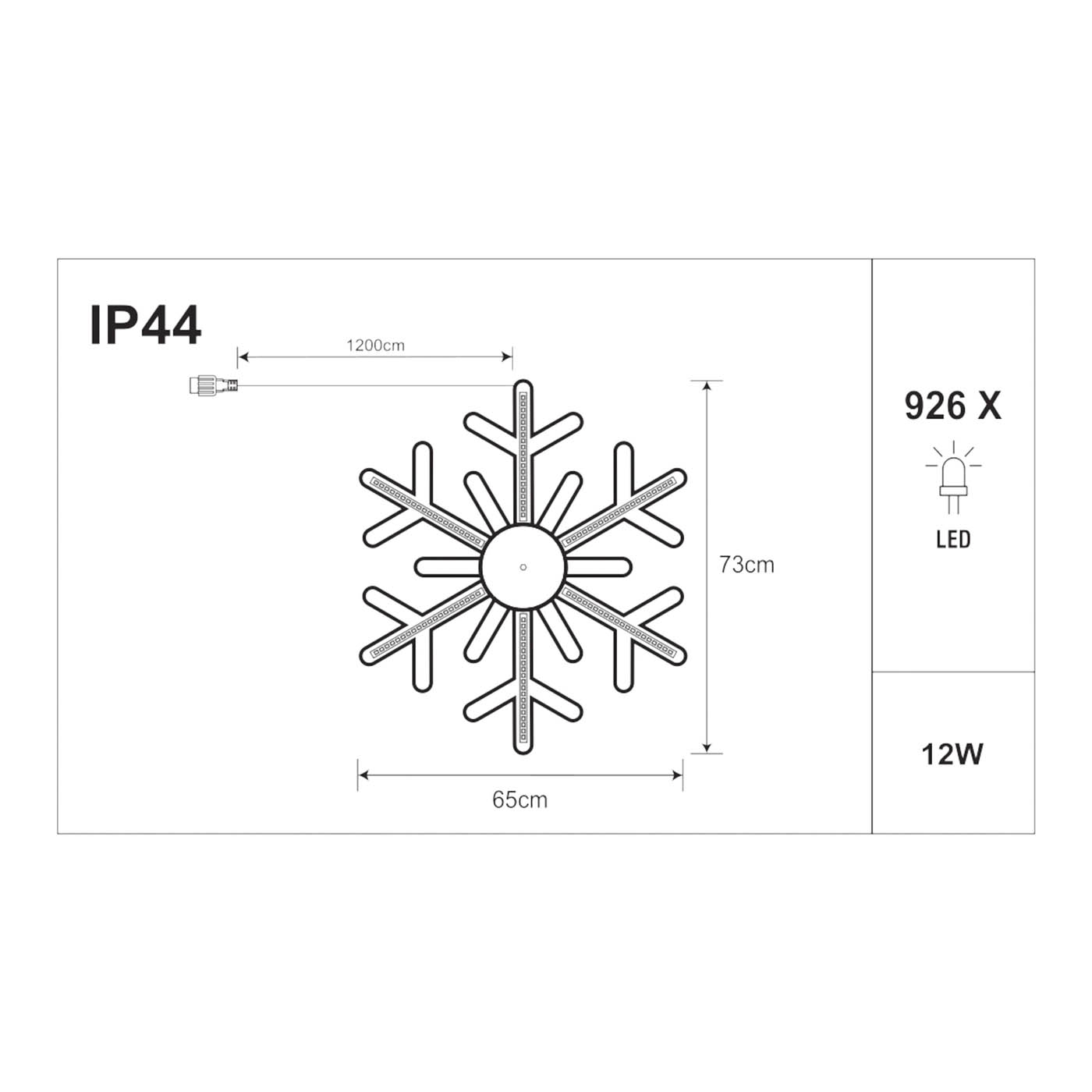 Christmas Snowflake Silhouette LED Pre-Lit Ice White Indoor Timer (H) 730mm - Image 3
