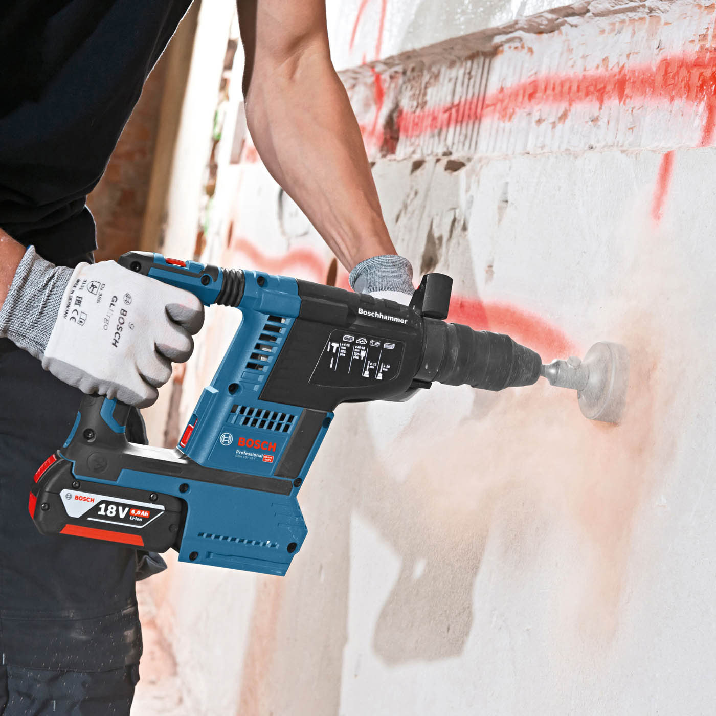 Bosch Professional Cordless SDS+ drill 18V Li-ion Brushless  2x8Ah) GBH 18V-26 F - Image 2