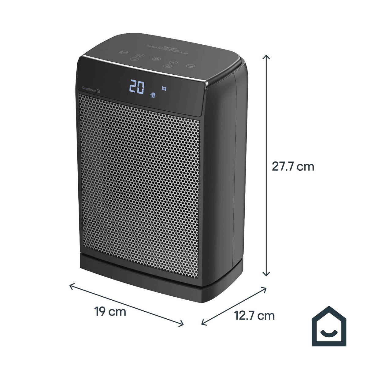 Ceramic Fan Heater PTC Black Compact Digital Touch Remote Control 2000W - Image 5