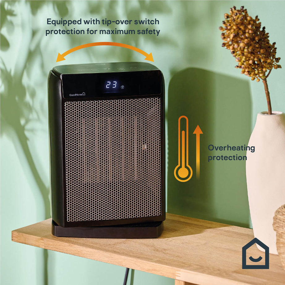 GoodHome 2.5W Black Fan heater - Image 7